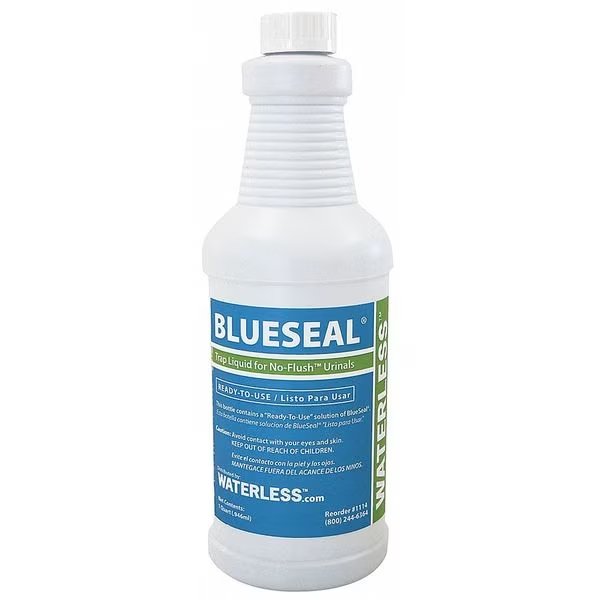 Waterless Urinal Sealant, Ready To Use, 1 qt, Liquid, Blue, Waterless No-Flush Urinal, Mfr#: 1114