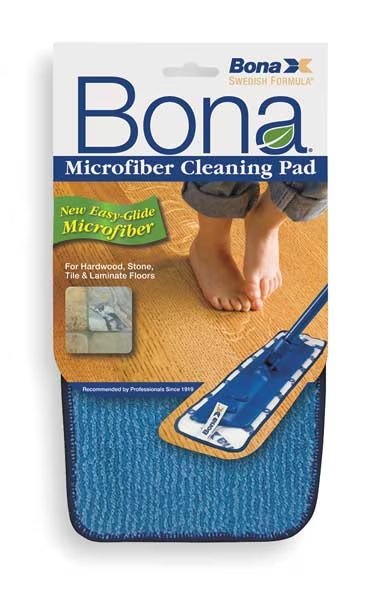 1/2 in Flat Mop Pad, Hook-and-Loop Connection, Looped-End, Blue, Microfiber, Bona, Mfr#: AX0003053