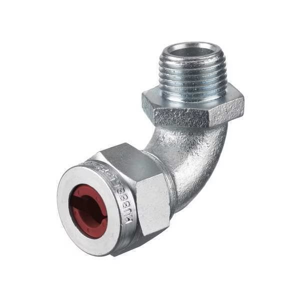 Liquid Tight Connector, 1/2in., 90 deg, Red, Hubbell Wiring Device-Kellems, Mfr#: NHC1021ZP