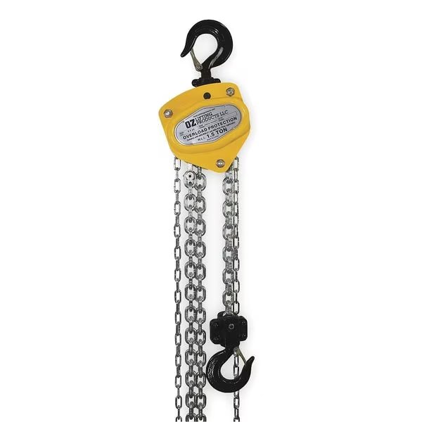 Manual Chain Hoist, 3000 lb., Lift 20 ft., Oz Lifting Products, Mfr#: OZ015-20CHOP