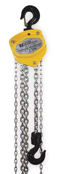 Manual Chain Hoist, 4000 lb., Lift 10 ft., Oz Lifting Products, Mfr#: OZ020-10CHOP