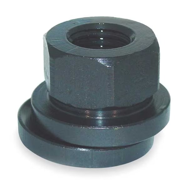 Spherical Flange Nut, 1"-8, Steel, Not Graded, Black Oxide, 1-5/8 in Hex Wd, 1 in Hex Ht, Te-Co, Mfr#: 41909