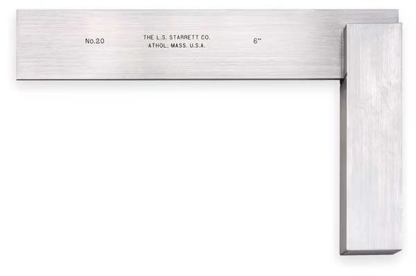 Precision Steel Square, 6 x 4 5/16 In, Starrett, Mfr#: 20-6