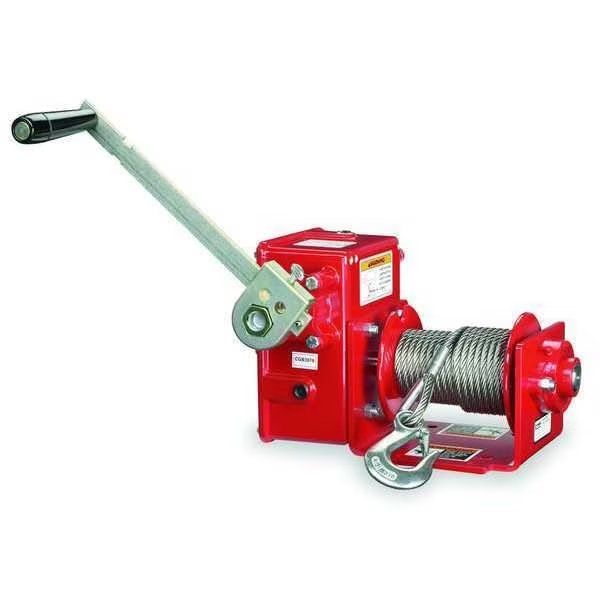 Hand Winch, Worm Gear, w/Brake, 2000 lb., Thern, Mfr#: 4WM2
