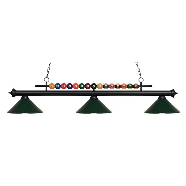 Shark 3 Light Billiard Light, Matte Black & Dark Green, Z-Lite, Mfr#: 170MB-MDG