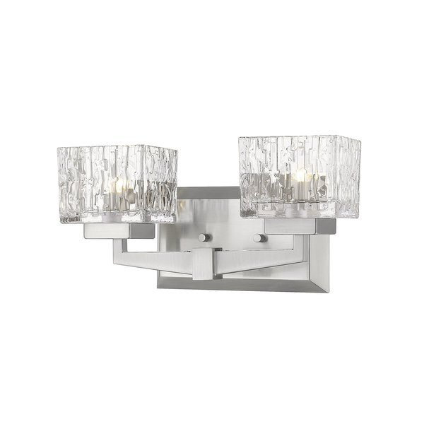 Rubicon 2 Light Vanity, Brushed Nickel & Clear, Z-Lite, Mfr#: 1927-2V-BN-LED