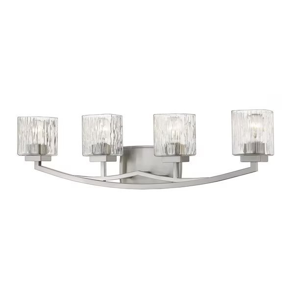 Zaid 4 Light Vanity, Brushed Nickel & Chisel, Z-Lite, Mfr#: 1929-4V-BN