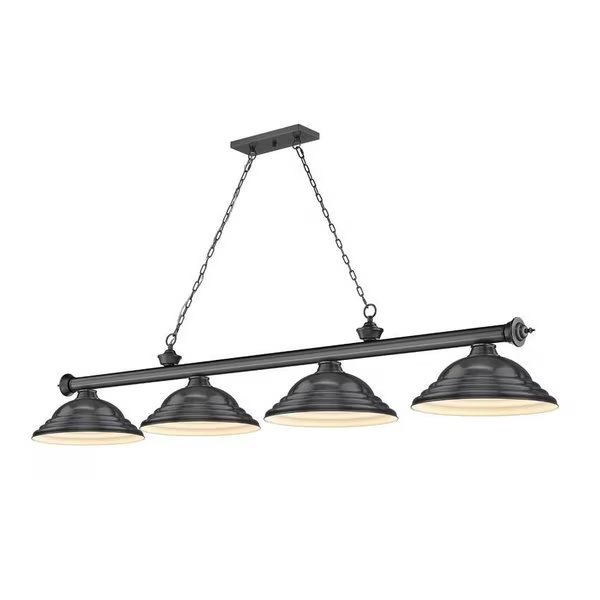 Cordon 4 Light Billiard, Bronze Plate & Bronze Plate, Z-Lite, Mfr#: 2306-4BP-SBP