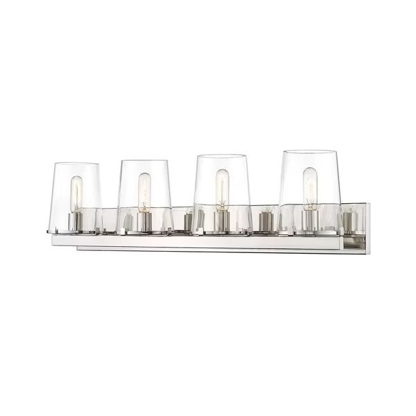Callista 4 Light Vanity, Polished Nickel & Clear, Z-Lite, Mfr#: 3032-4V-PN
