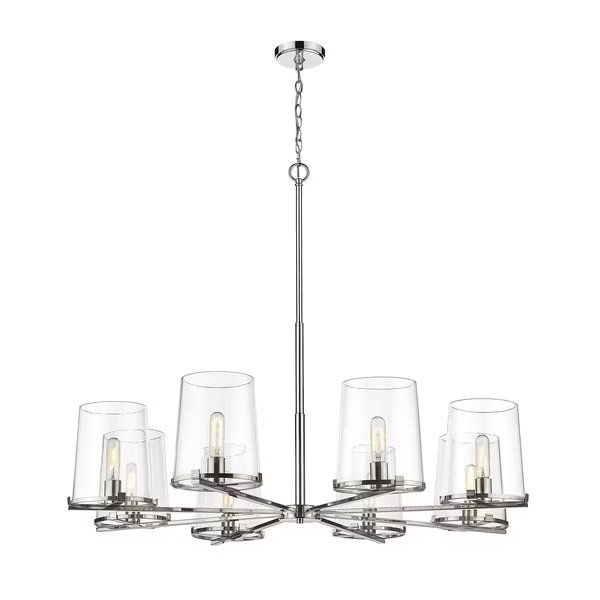 Callista 8 Light Chandelier, Polished Nickel & Clear, Z-Lite, Mfr#: 3032-8PN
