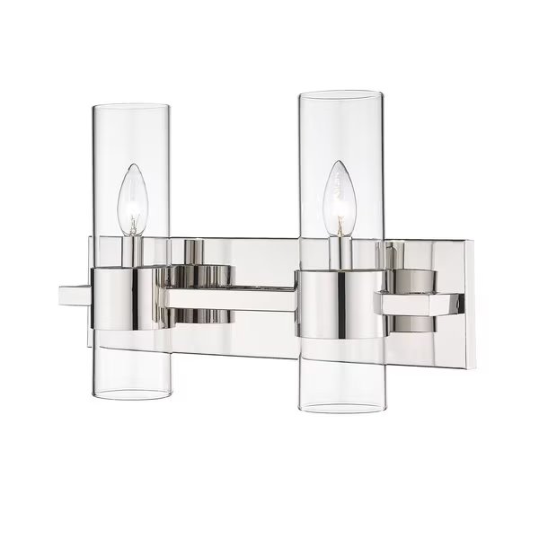 Lawson 2 Light Vanity, Polished Nickel & Clear, Z-Lite, Mfr#: 343-2V-PN