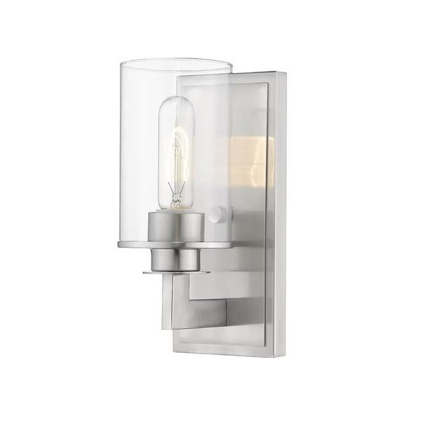 Savannah 1 Light Wall Sconce, Brushed Nickel & Clear, Z-Lite, Mfr#: 462-1S-BN
