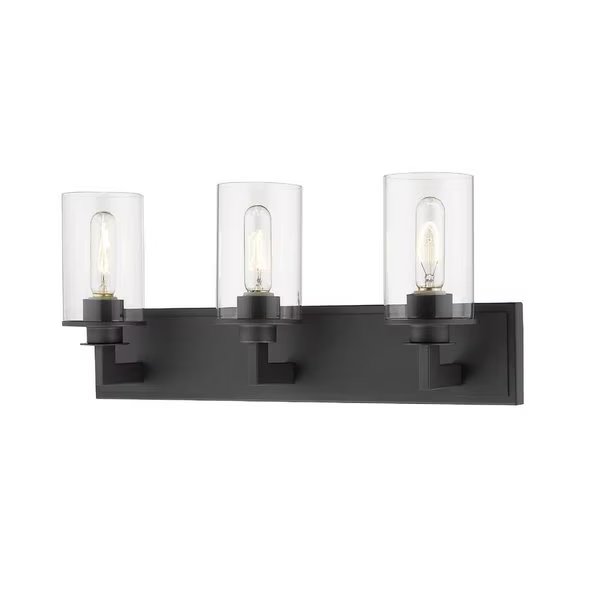 Savannah 3 Light Vanity, Bronze & Clear, Z-Lite, Mfr#: 462-3V-BRZ