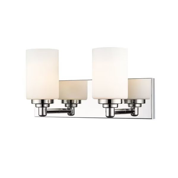 Soledad 2 Light Vanity, Chrome & White, Z-Lite, Mfr#: 485-2V-CH