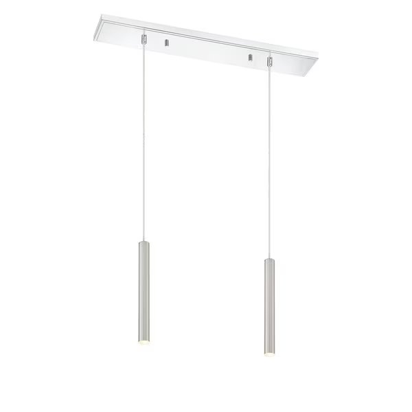 Forest 2 Light Island/Billiard, Chrome & Brushed Nickel, Z-Lite, Mfr#: 917MP12-BN-LED-2LCH