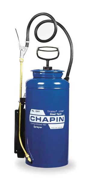 3 gal Handheld Industrial Sprayer, Steel, 42 in L Hose, Cone Nozzle Spray Pattern, Manual, Chapin, Mfr#: 1831