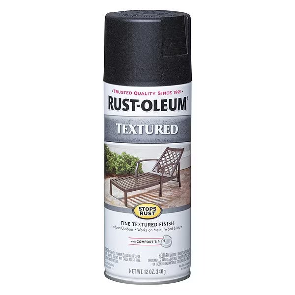 Textured Spray Paint, Black, Textured, 12 oz, Rust-Oleum, Mfr#: 7220830
