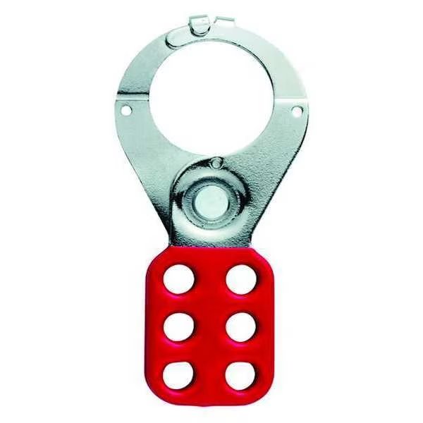 Lockout Hasp, Standard, Red, Steel, 5in. L, American Lock, Mfr#: ALO802
