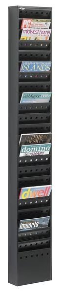 Magazine Rack, 23-Pocket, Black, Safco, Mfr#: 4322BL