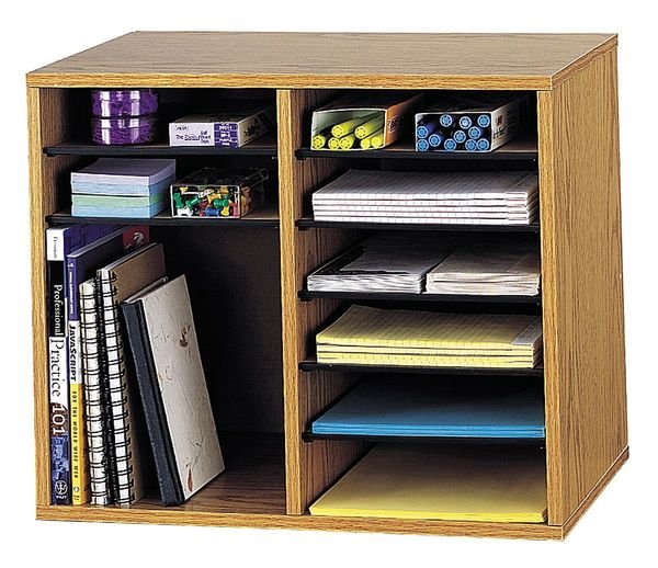 Adjustable Literature Organizer, Oak, Safco, Mfr#: 9420MO