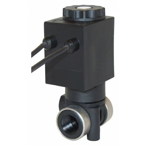 24VDC Glass-Filled Nylon Solenoid Valve, Normally Closed, 1/8 in Pipe Size, Spartan Scientific, Mfr#: 3827-B60-AA83B