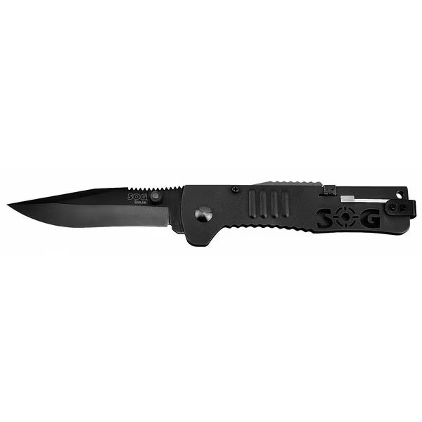 Folding Knife, Clip Point, Black, 3-3/16 In, Sog, Mfr#: SJ32-CP