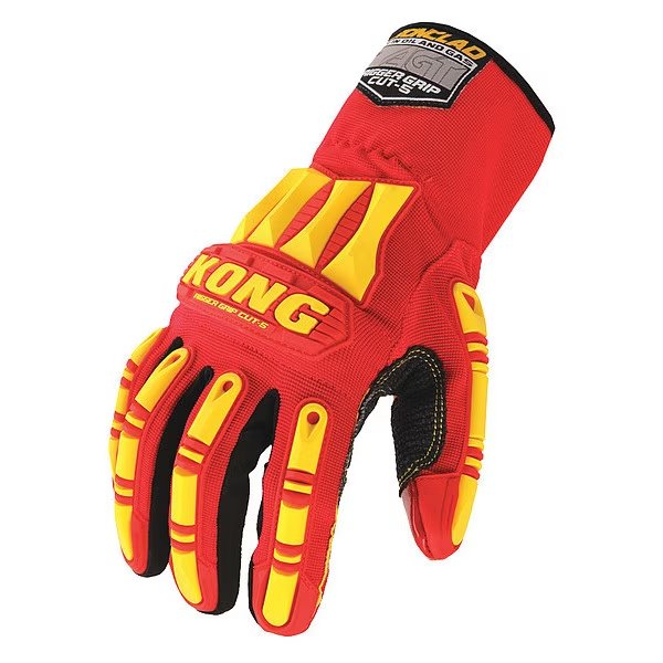 Cut Resistant Impact Coated Gloves, A5 Cut Level, Red, Yellow, 3XL, Kong, Mfr#: KRC5-07-XXXL