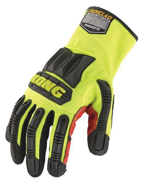 Mechanics Gloves, M, Lime/Black, Spandex, Kong, Mfr#: KRIG-03-M