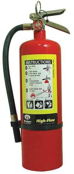 Fire Extinguisher, 1A:20B:C, Dry Chemical, 10 lb, Badger, Mfr#: B10M-1-HF