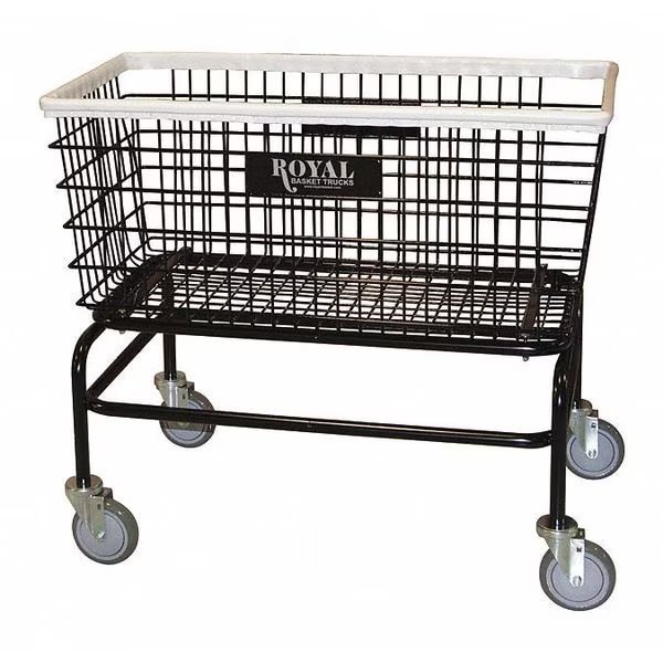 Laundry Hamper Cart, Black, 500 lb., Royal Basket Trucks, Mfr#: G33-BKX-W0A-5UNN