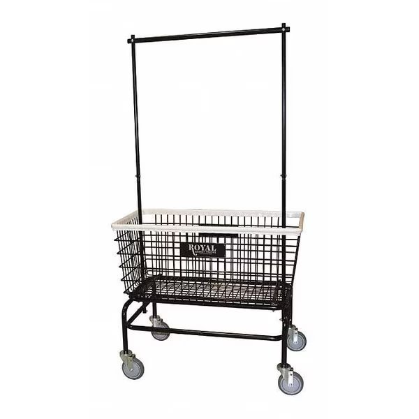Laundry Hamper Cart, Black, 500 lb., Royal Basket Trucks, Mfr#: G33-BKX-W2A-5UNN