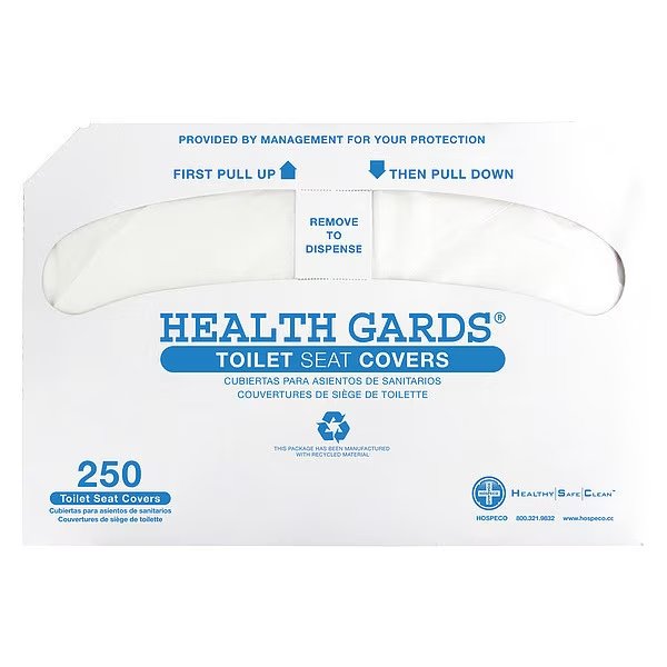 Toilet Seat Cover, Health Gards, Half Folded, HG-2500, 2500 PK, Hospeco, Mfr#: HG-2500