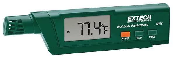 Heat Index Psychrometer, 4 to 122 F, Extech, Mfr#: RH25