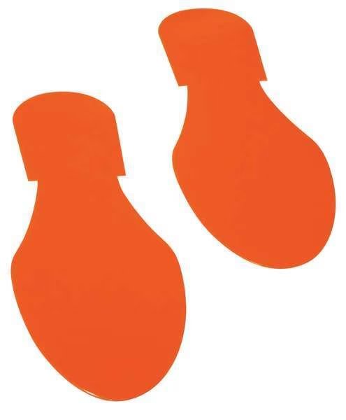 Ind Floor Tape Markers, Foot, Orange, PK50, Mighty Line, Mfr#: OFTPRT
