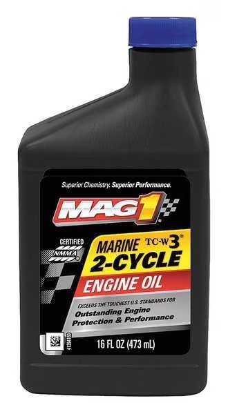 2-Cycle Synthetic Blend Marine Motor Oil, TC-W3 certified, Blue, 16 Oz., Mag 1, Mfr#: MAG60140
