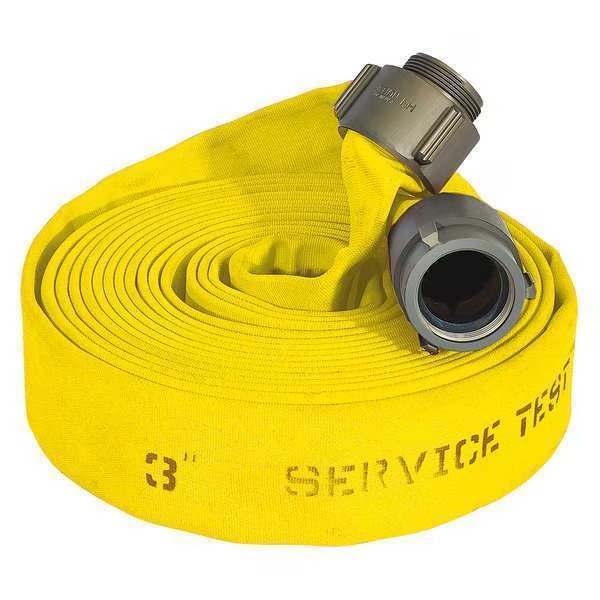Fire Hose, 50 ft L, Yllw, 2" dia, Rocker Lug, Jafline Hd, Mfr#: G52H2HDY50N