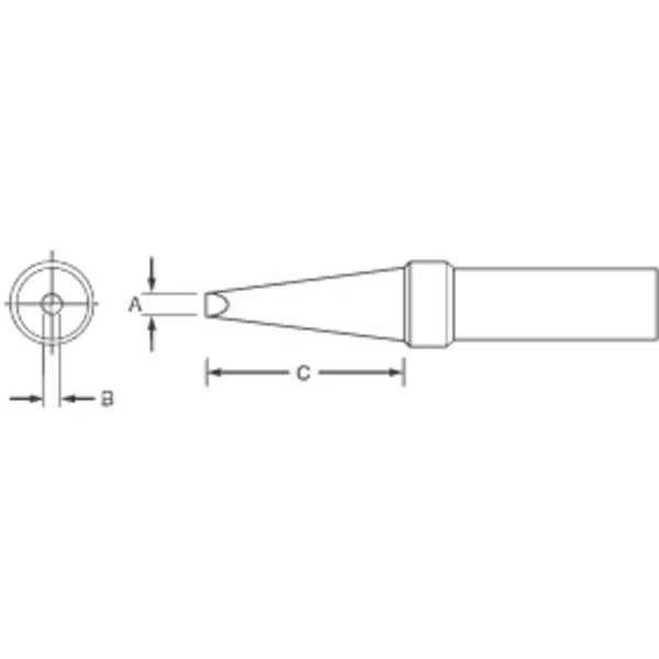 Soldering Tip, Flat, 1.6mm, Weller, Mfr#: ETAA