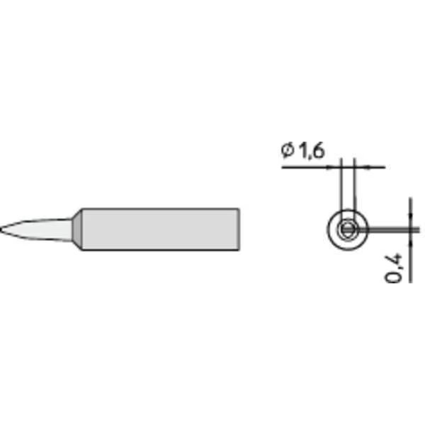 Soldering Tip, Chisel, 1.6mm, Weller, Mfr#: T0054485199