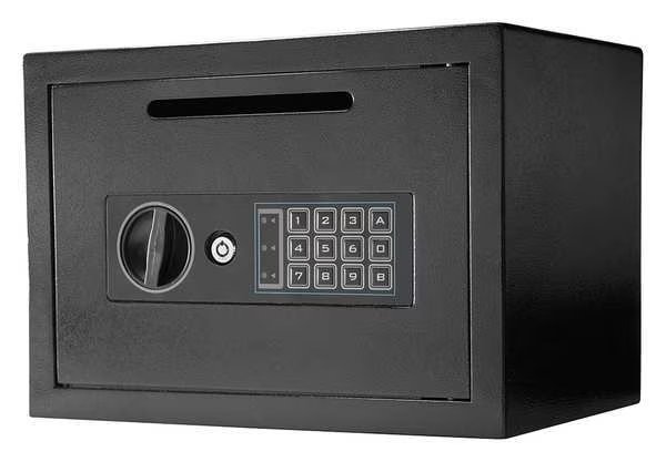 Drop Slot Depository Safe, with (2) Deadbolt Lock, Digital Keypad 22.5 lb, 0.59 cu ft, Steel, Barska, Mfr#: AX11934