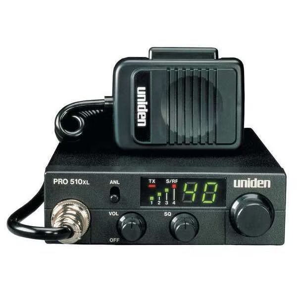 CB Radio, Compact, Black, Uniden, Mfr#: PRO510XL