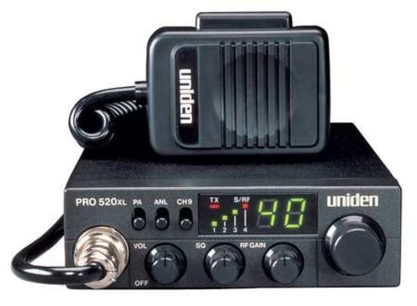 CB Radio, Compact, Black, Uniden, Mfr#: PRO520XL