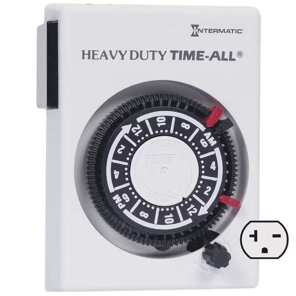 Timer, Mechanical, 240V, 20A, Plug In, Intermatic, Mfr#: HB114