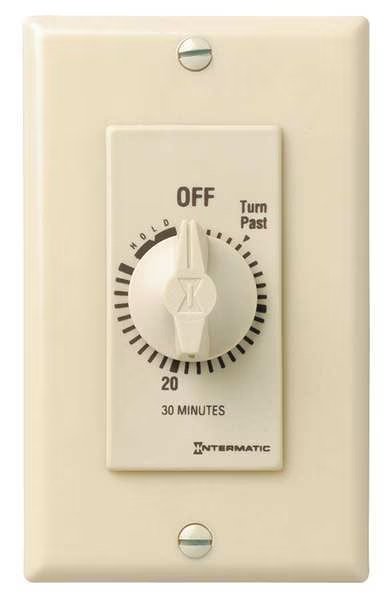 Spring-Wound Timer, 0 to 30 min., Ivory, Intermatic, Mfr#: FD30MH