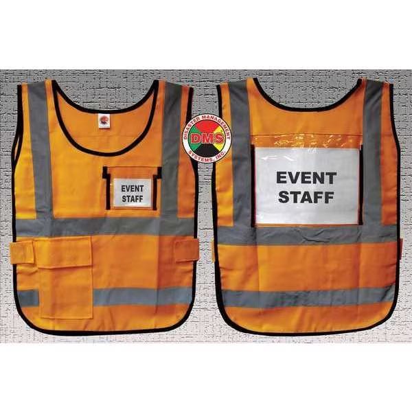 Safety Vest, Orange, Nylon, Disaster Management Systems, Mfr#: DMS-05836