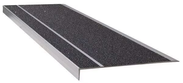 Stair Tread, Black, 36in W, Extruded Alum, Wooster Products, Mfr#: 311BLA3