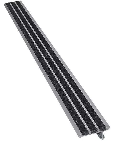Stair Nosing, Black, 48in W, Extruded Alum, Wooster Products, Mfr#: 121BFBLA4