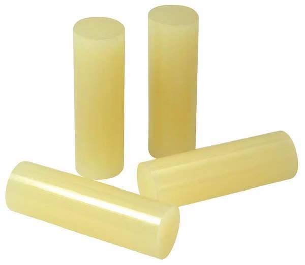 Hot Melt Adhesive, Tan, 5/8 in Dia, 2 in L, 10 sec Begins to Harden, 600 PK, Surebonder, Mfr#: TC-711-11P