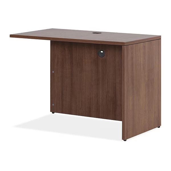Desk Shell, 23.6" D X 47.3" W X 29-1/2" H, Walnut, 3mm PVC (Edge), Lorell, Mfr#: LLR69979