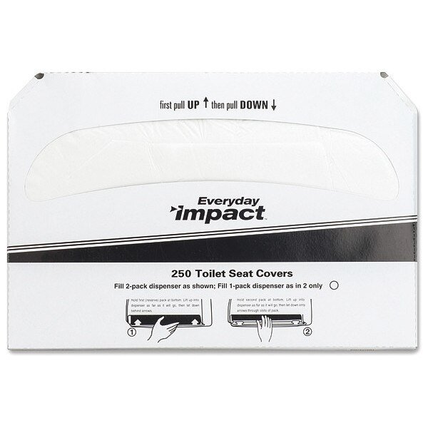 Toilet Seat Cover, Half-fold, White, Genuine Joe, Mfr#: GJO85125