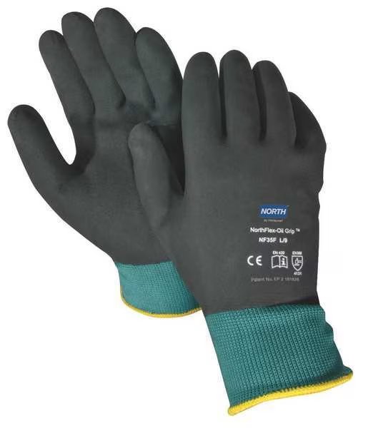 Oil Grip Fc Knitted Green Polyamide. Fully Coated With Double Dipped Nitrile, Honeywell North, Mfr#: NF35F/10XL